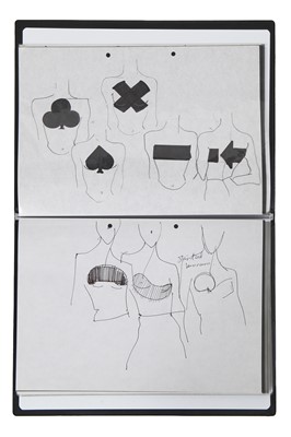 Lot 260 - A folder of Julie Verhoeven for John Galliano design sketches, 'Fencing' collection, Autumn-Winter 1990-91