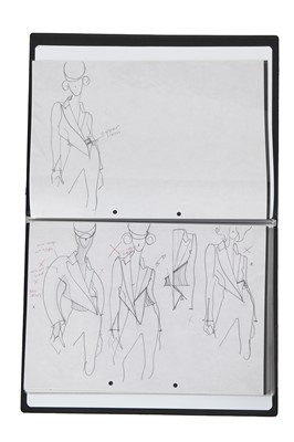 Lot 260 - A folder of Julie Verhoeven for John Galliano design sketches, 'Fencing' collection, Autumn-Winter 1990-91