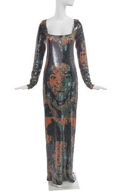 Lot 276 - A Stephen Sprouse sequined jersey dress with Andy Warhol Basquiat print, Autumn-Winter 1998-99
