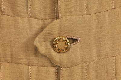 Lot 39 - A Chanel haute couture by Karl Lagerfeld buff silk chiffon dress, Spring-Summer 1993