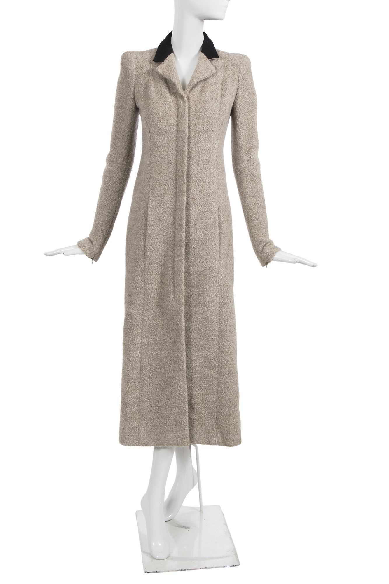 Lot 26 - A Chanel haute couture by Karl Lagerfeld oatmeal bouclé wool coat, Autumn-Winter 2002-03
