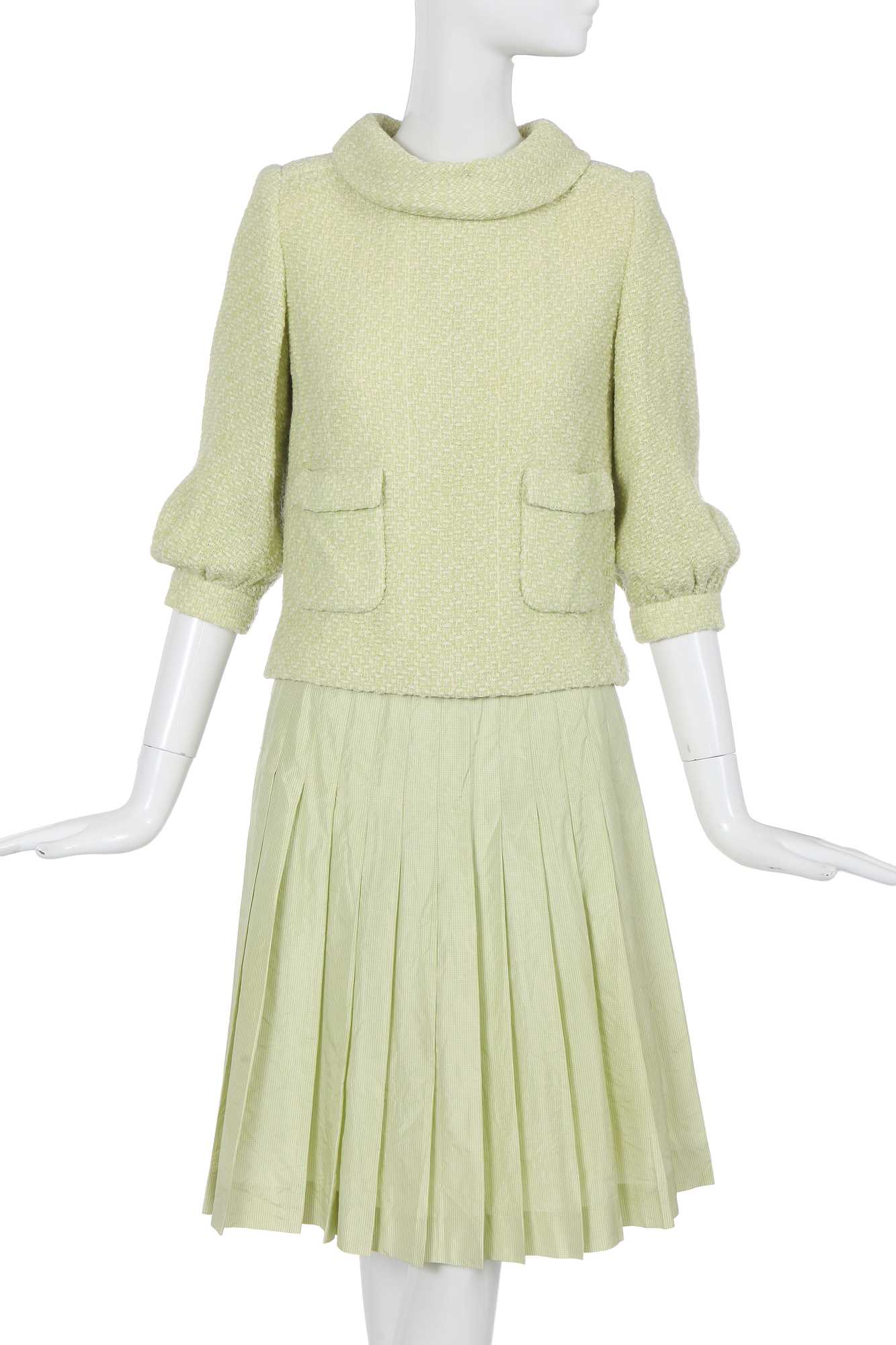Lot 28 - A Chanel haute couture by Karl Lagerfeld lime green ensemble, Spring-Summer 2001