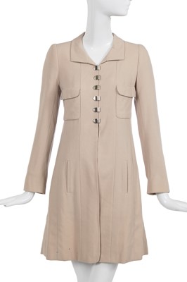 Lot 32 - A Chanel haute couture by Karl Lagerfeld taupe moss crêpe coat, Spring-Summer 1998