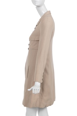 Lot 32 - A Chanel haute couture by Karl Lagerfeld taupe moss crêpe coat, Spring-Summer 1998
