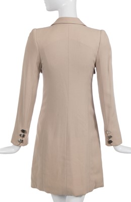 Lot 32 - A Chanel haute couture by Karl Lagerfeld taupe moss crêpe coat, Spring-Summer 1998