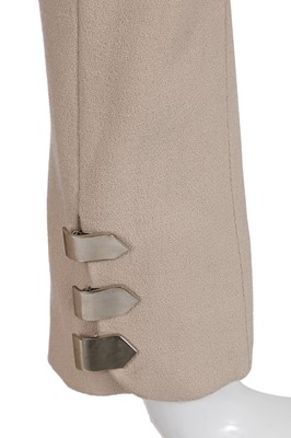 Lot 32 - A Chanel haute couture by Karl Lagerfeld taupe moss crêpe coat, Spring-Summer 1998