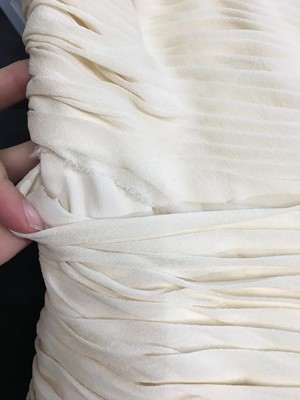 Lot 46 - A Chanel by Karl Lagerfeld cream chiffon cocktail dress, Autumn-Winter 1987-88