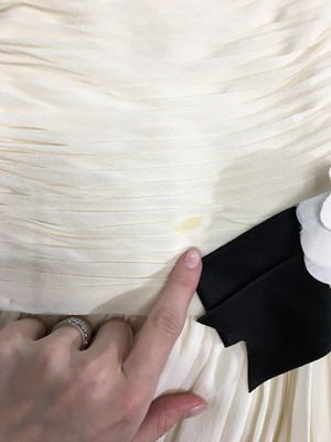 Lot 46 - A Chanel by Karl Lagerfeld cream chiffon cocktail dress, Autumn-Winter 1987-88