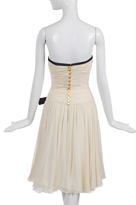 Lot 46 - A Chanel by Karl Lagerfeld cream chiffon cocktail dress, Autumn-Winter 1987-88