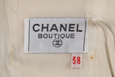 Lot 46 - A Chanel by Karl Lagerfeld cream chiffon cocktail dress, Autumn-Winter 1987-88