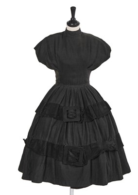Lot 497 - A Christian Dior London grey wool dress, circa 1953