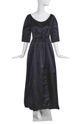 Lot 475 - A Christian Dior New York black silk satin evening gown, circa 1960