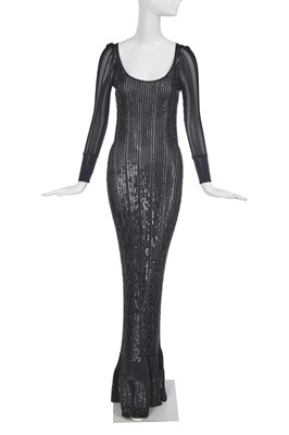 Lot 269 - An Azzedine Alaïa black beaded viscose evening dress, Spring-Summer 1996