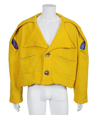Lot 287 - A rare Leigh Bowery yellow wool jacket, 1985-86