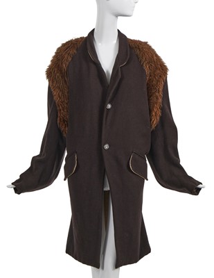 Lot 294 - A rare Christopher Nemeth faux-fur trimmed overcoat, mid-1980s