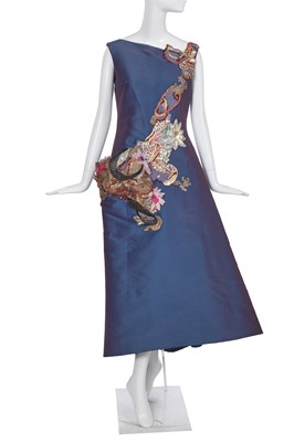 Lot 263 - A Christian Lacroix blue and red shot taffeta evening dress, Autumn-Winter 1997-98