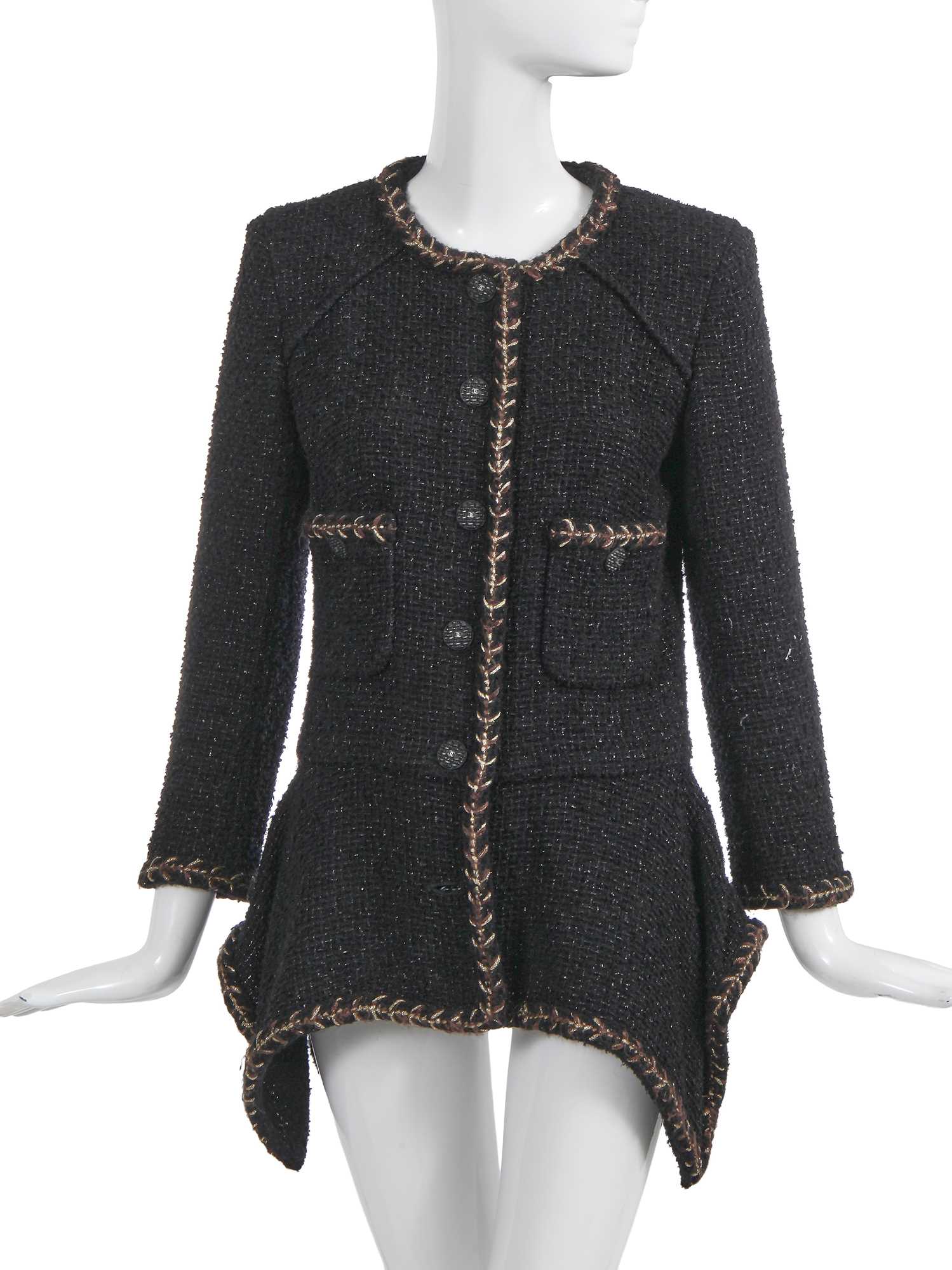 Lot 4 - A Chanel by Karl Lagerfeld black and brown tweed jacket, Autumn-Winter 2018-19