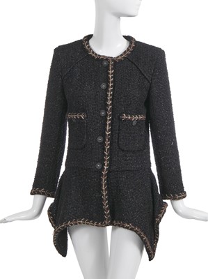 Lot 4 - A Chanel by Karl Lagerfeld black and brown tweed jacket, Autumn-Winter 2018-19