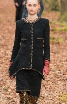 Lot 4 - A Chanel by Karl Lagerfeld black and brown tweed jacket, Autumn-Winter 2018-19