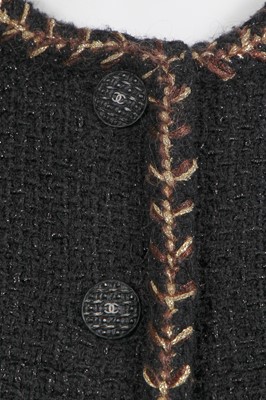 Lot 4 - A Chanel by Karl Lagerfeld black and brown tweed jacket, Autumn-Winter 2018-19