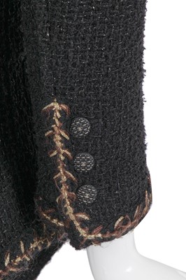Lot 4 - A Chanel by Karl Lagerfeld black and brown tweed jacket, Autumn-Winter 2018-19