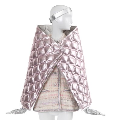Lot 6 - A Chanel by Karl Lagerfeld pastel tweed jacket and pink cape, 'Chanel Airspace' collection, Autumn-Winter 2017-18