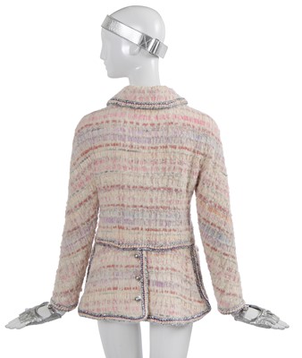Lot 6 - A Chanel by Karl Lagerfeld pastel tweed jacket and pink cape, 'Chanel Airspace' collection, Autumn-Winter 2017-18