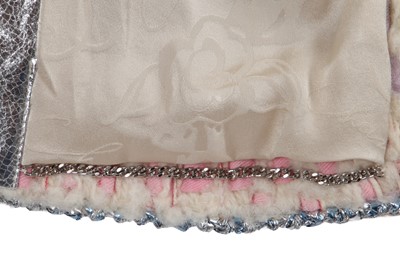 Lot 6 - A Chanel by Karl Lagerfeld pastel tweed jacket and pink cape, 'Chanel Airspace' collection, Autumn-Winter 2017-18