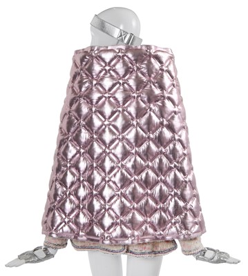 Lot 6 - A Chanel by Karl Lagerfeld pastel tweed jacket and pink cape, 'Chanel Airspace' collection, Autumn-Winter 2017-18