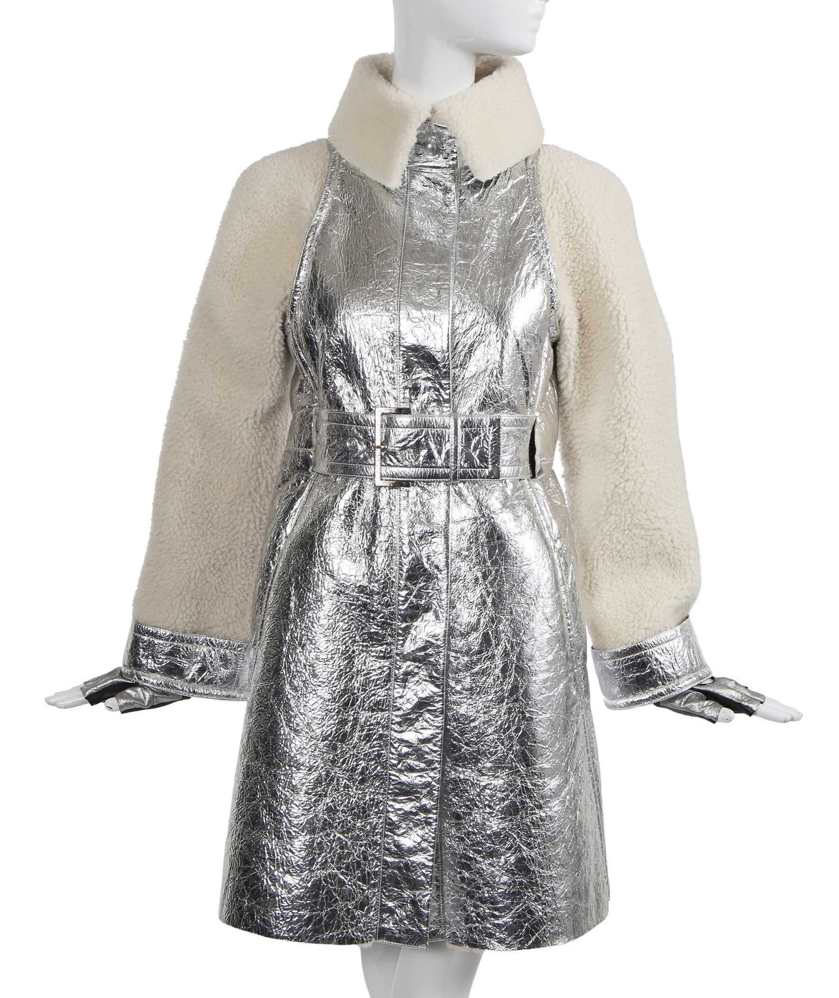 Lot 7 - A Chanel by Karl Lagerfeld silver sheepskin coat, 'Chanel Airspace' collection, Autumn-Winter 2017-18
