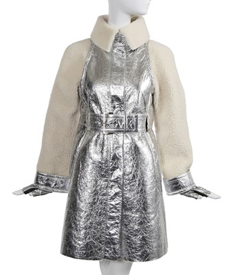 Lot 7 - A Chanel by Karl Lagerfeld silver sheepskin coat, 'Chanel Airspace' collection, Autumn-Winter 2017-18