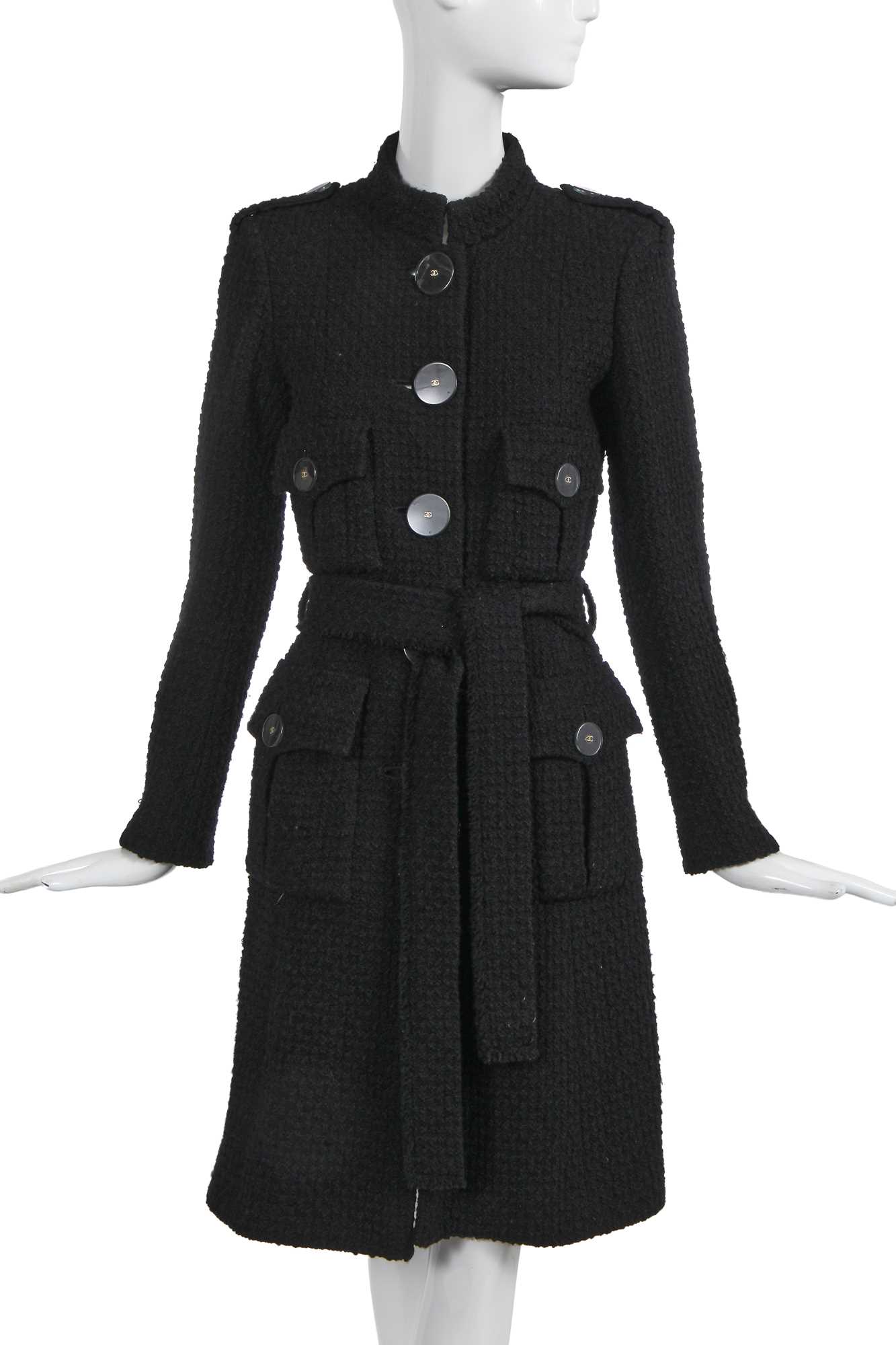 Lot 11 - A Chanel by Karl Lagerfeld black wool coat, 'Paris Cosmopolite' collection, Metiers d'Art, Pre-Fall 2017