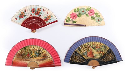 Lot 44 - A group of mainly printed Spanish fans,...