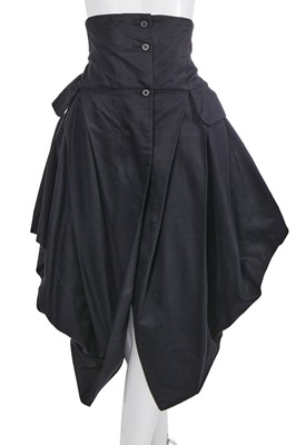 Lot 308 - A John Galliano black rayon-blend skirt, 'Panniers' collection, Spring-Summer 1987