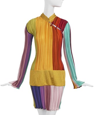 Lot 168 - A John Galliano multicoloured pleated dress, 'Esquimeau' collection, Autumn-Winter 2002-03