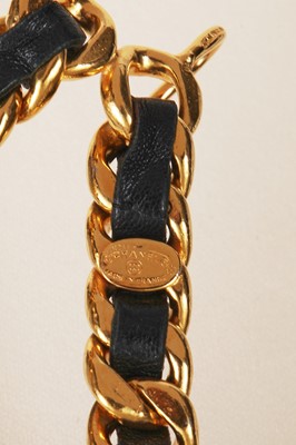 Lot 52 - A Chanel by Karl Lagerfeld gilt and leather chain belt, circa 1985