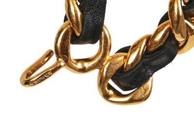 Lot 52 - A Chanel by Karl Lagerfeld gilt and leather chain belt, circa 1985