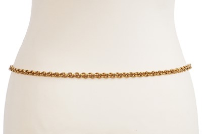 Lot 50 - A Chanel by Karl Lagerfeld gilt and cabochon chain belt, 1985