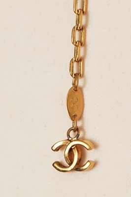 Lot 50 - A Chanel by Karl Lagerfeld gilt and cabochon chain belt, 1985