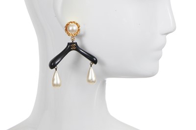 Lot 43 - A pair of Chanel by Karl Lagerfeld clothes hanger earrings, Autumn-Winter 1988-89
