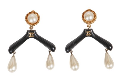 Lot 43 - A pair of Chanel by Karl Lagerfeld clothes hanger earrings, Autumn-Winter 1988-89