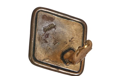 Lot 65 - A pair of Gabrielle Chanel haute couture brass and cabochon earrings, 1970s