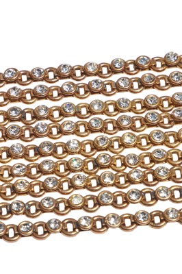 Lot 66 - A Gabrielle Chanel haute couture brass and rhinestone bracelet, 1970s