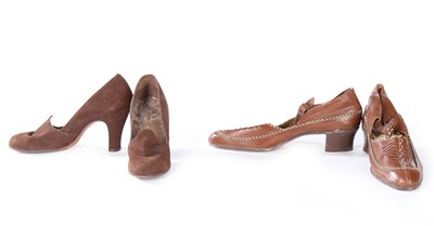 Lot 10 - Ten pairs of mainly brown leather/suede...