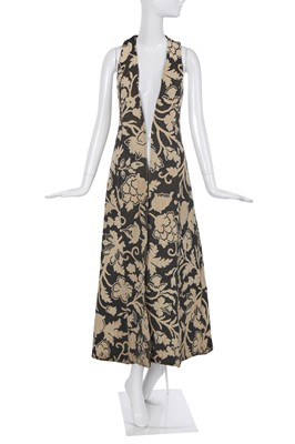 Lot 439 - A Biba brocaded black and white brocaded maxi gilet, circa 1969