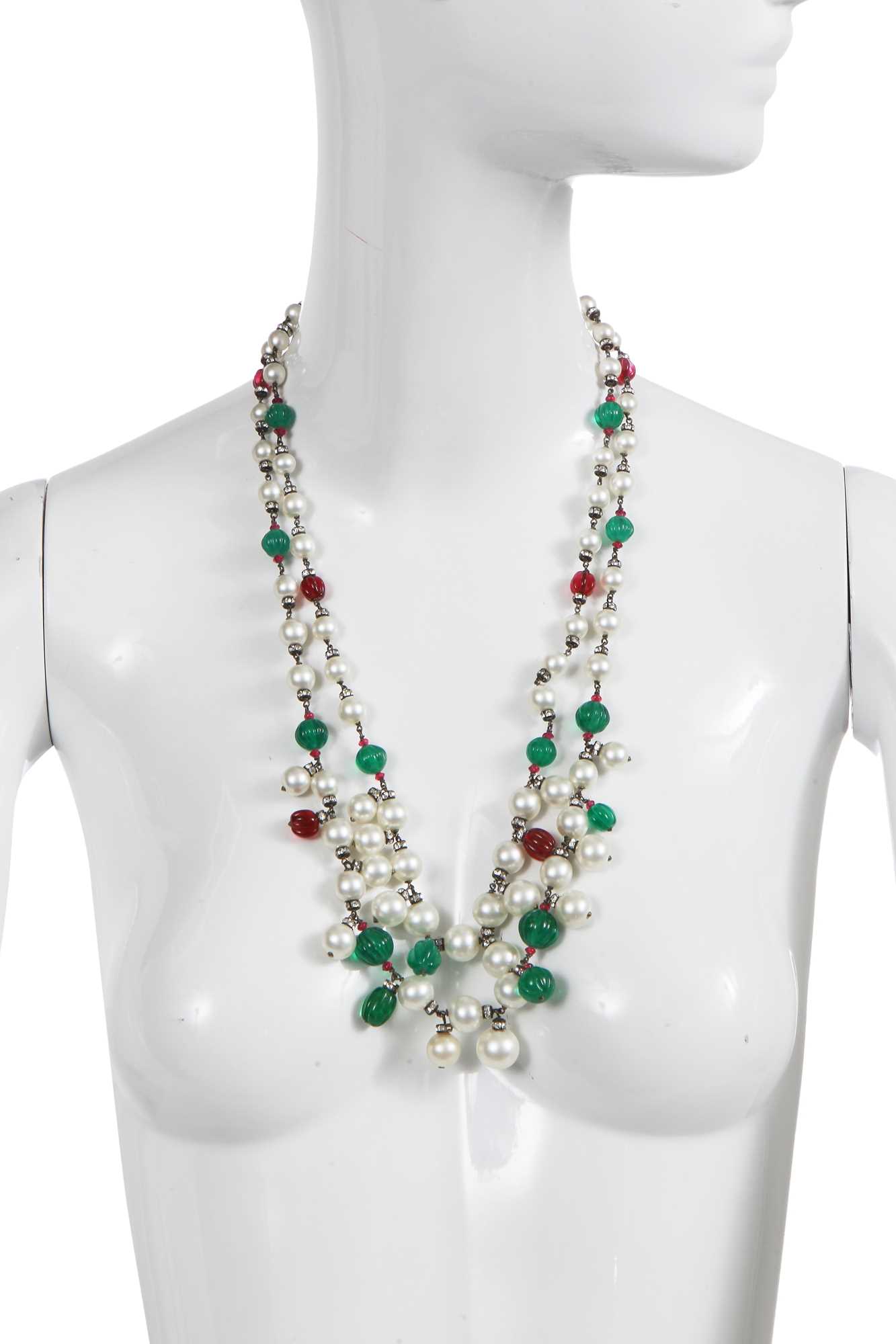 Lot 70 - A Gabrielle Chanel haute couture by Gripoix beaded necklace, 1950s-60s