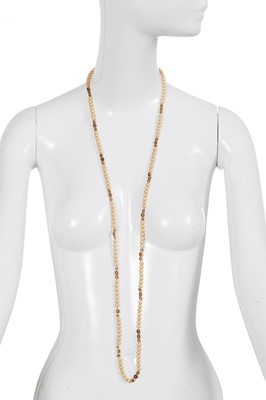 Lot 71 - A Gabrielle Chanel haute couture by Gripoix glass bead and faux pearl sautoir, 1970s