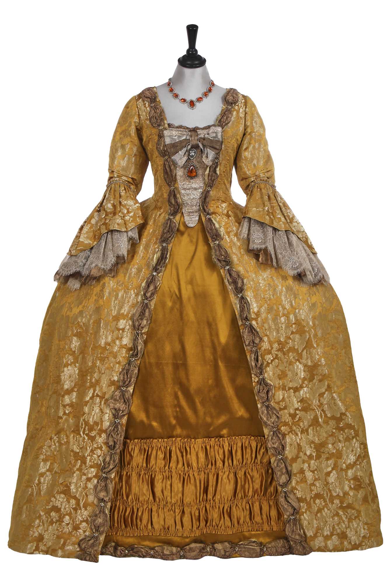 Lot 5 - Arsema Thomas 18th century style gown worn as Lady Agatha Danbury in the Netflix series 'Queen Charlotte - a Bridgerton Story', 2023