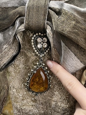 Lot 5 - Arsema Thomas 18th century style gown worn as Lady Agatha Danbury in the Netflix series 'Queen Charlotte - a Bridgerton Story', 2023