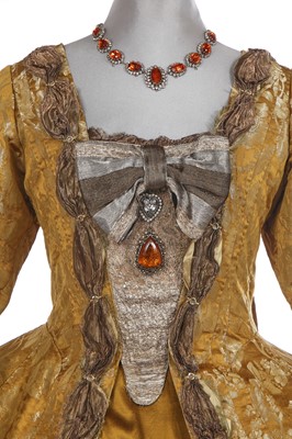 Lot 5 - Arsema Thomas 18th century style gown worn as Lady Agatha Danbury in the Netflix series 'Queen Charlotte - a Bridgerton Story', 2023